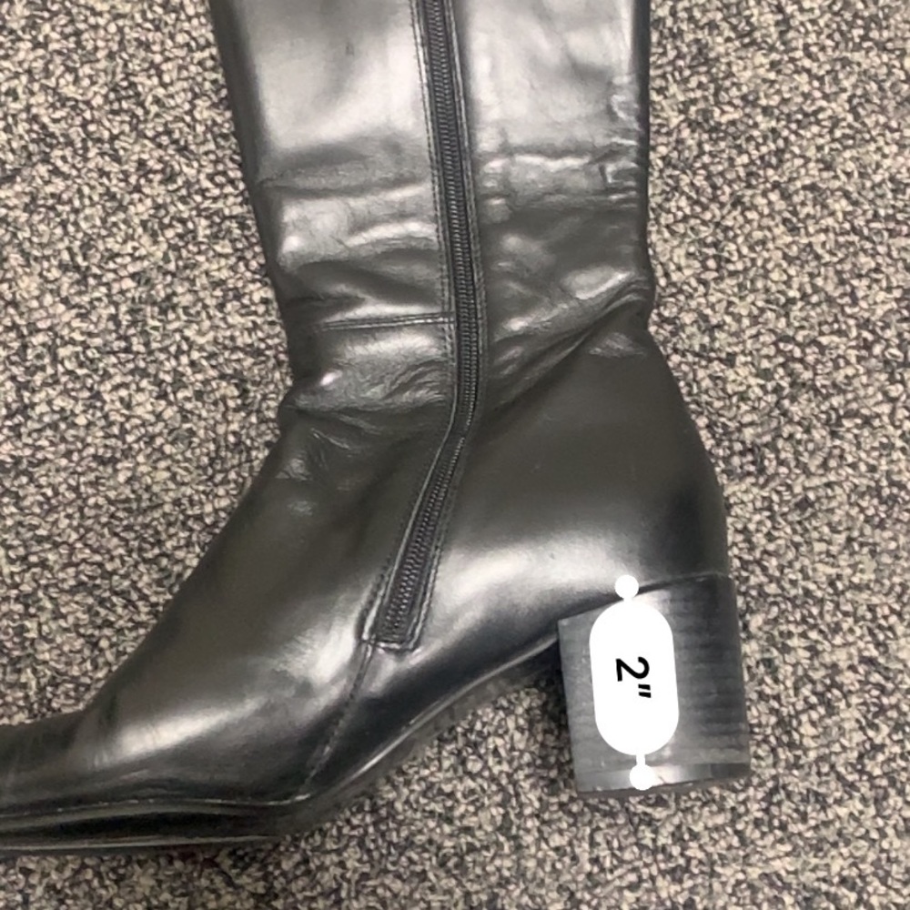 Glacee Black Leather tall, heeled boots 8.5 M - Picture 11 of 11